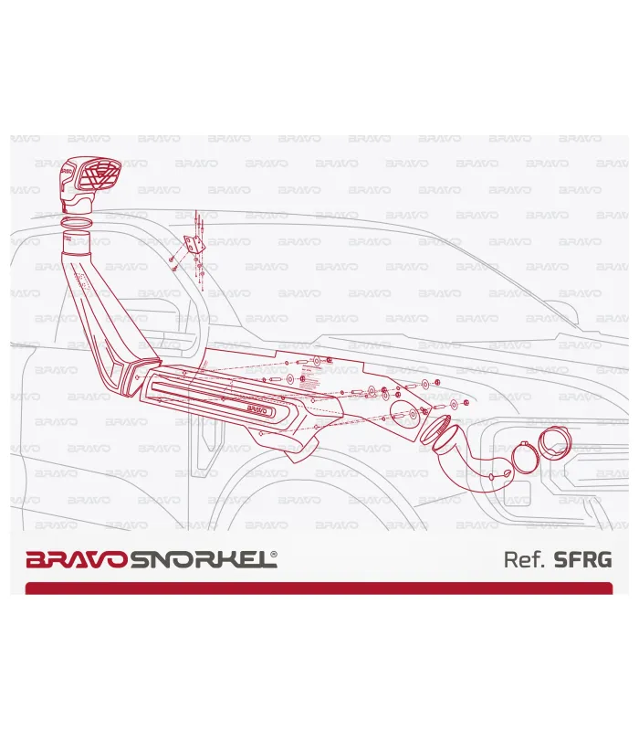 BRAVO SNORKEL FORD RANGER PX (2023 - ) REF. SFRG