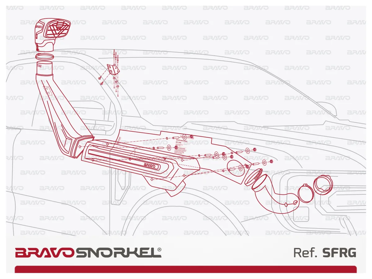 BRAVO SNORKEL FORD RANGER PX (2023 - ) REF. SFRG