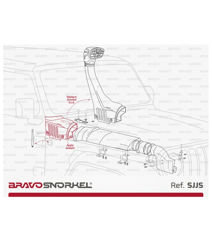 BRAVO SNORKEL JEEP WRANGLER JL / JT (2017 - ) Extra Ref. SJJS