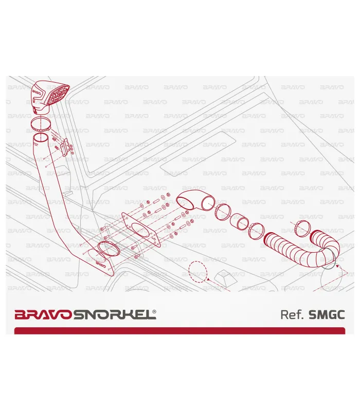 BRAVO SNORKEL MERCEDES G CLASS W460 / 461 / 463 (1979 - 2018) REF. SMGC