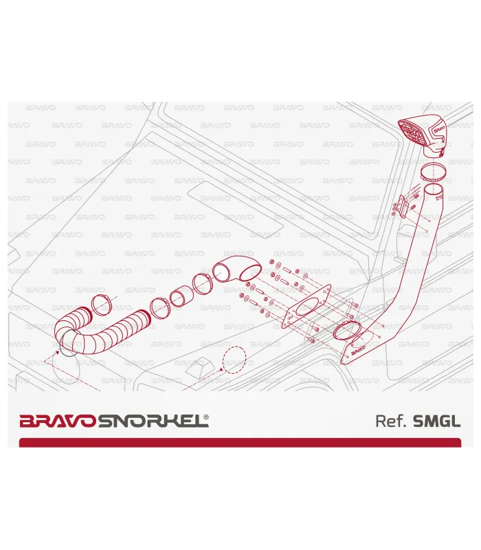 BRAVO SNORKEL MERCEDES G CLASS W460 / 461 / 463 (1979 - 2018 ) REF. SMGL