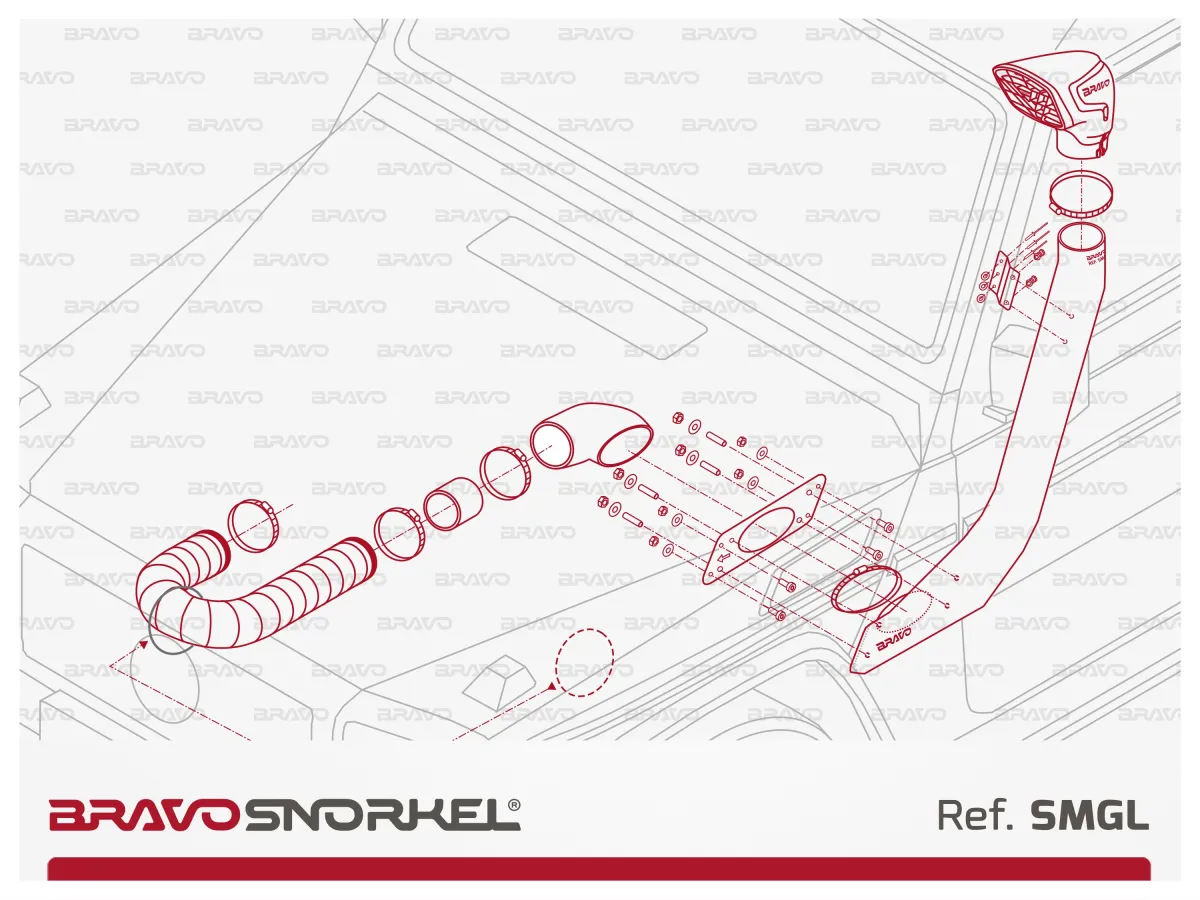 BRAVO SNORKEL MERCEDES G CLASS W460 / 461 / 463 (1979 - 2018 ) REF. SMGL