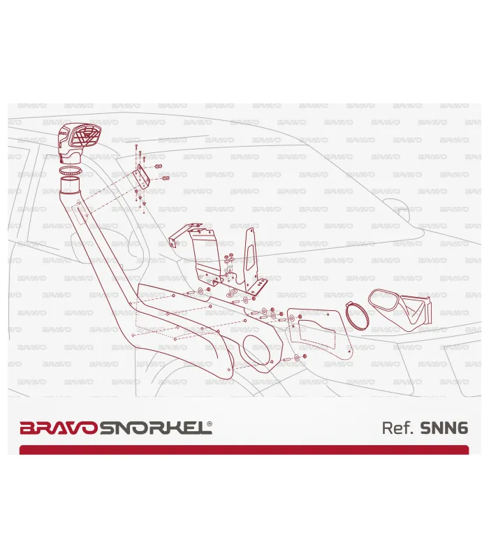 BRAVO SNORKEL NISSAN NAVARA / PATHFINDER  D23 / NP300 (2015 - ) REF. SNN6